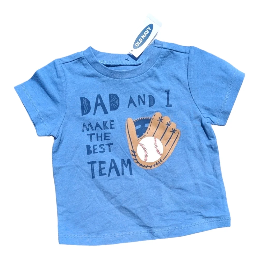 Old Navy Boys 3-6m Blue Dad/Baseball Team Graphic T-shirt
